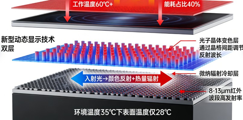 揭秘！中国科学家造出“降温显示屏”：颜色一变，表面就凉，还能贴在皮肤上(图1)