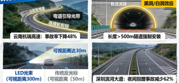 原来夜间山路事故率是这样降下来的!揭秘路上的“小卫士”——太阳能轮廓标(图1) 原来夜间山路事故率是这样降下来的!揭秘路上的“小卫士”——太阳能轮廓标(图1)